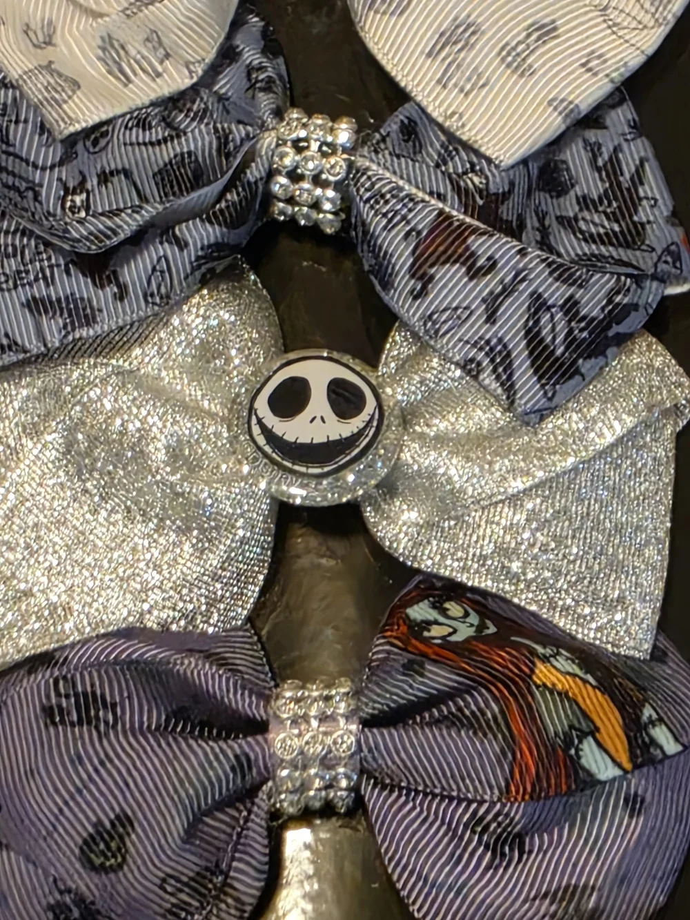 Nightmare Before Christmas Disney Hair Bow Set Purple & Silver NMBC Hair Bows
